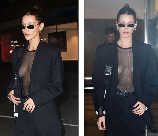  Bella Hadid diện nguyên cây đồ đen sành điệu tới trụ sở của Victorias Secret ở New York ngày 5/11 vừa qua 