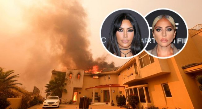 Kim Kardashian và Lady Gaga phải sơ tán vì sợ cháy nhà