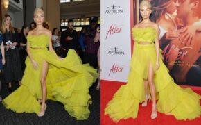 Pia Mia rực rỡ với váy vàng kiêu sa