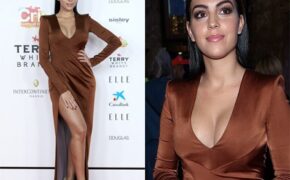 Bạn gái Ronaldo bốc lửa với váy xẻ sâu