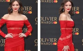 Katharine McPhee lộng lẫy với váy đỏ