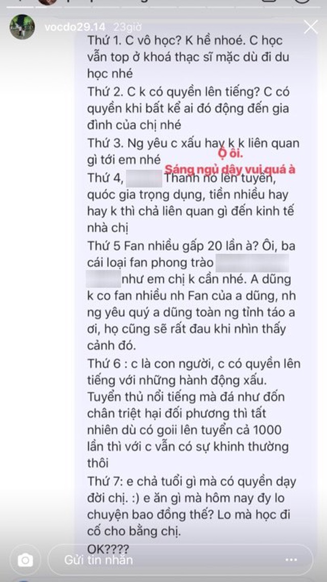 Bạn gái cầu thủ CLB Hà Nội mắng Văn Thanh và tranh cãi với fans bóng đá - 4