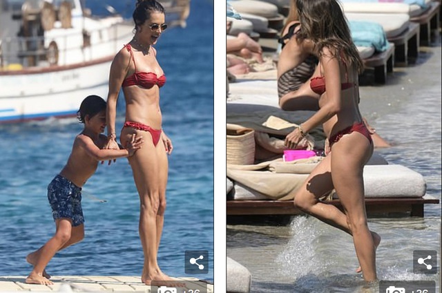 Alessandra Ambrosio vui đùa cùng con trên biển - 5