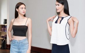 Hoa hậu Quốc tế Mariem Velazco tận tình hướng dẫn Tường San catwalk