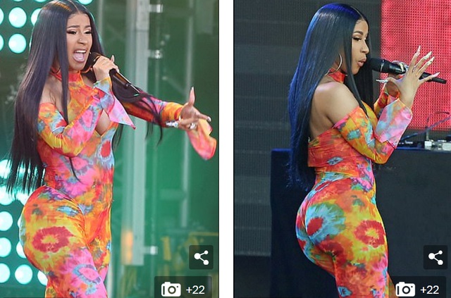 Cardi B khoe ngực bốc lửa với trang phục màu sắc - 2