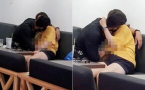 Cặp đôi Sài thành ôm hôn, sờ soạng nhau trong quán trà sữa khiến dân mạng “nóng mắt”