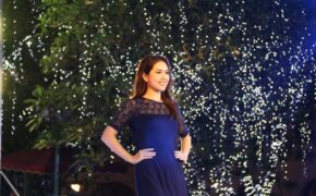 Vợ Minh Tiệp thanh lịch trên sàn diễn thời trang