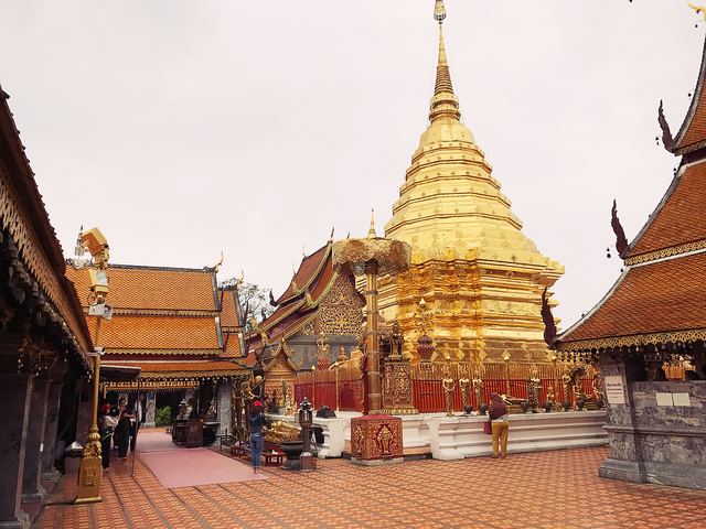  Tới Chiang Mai, hiếm du khách nào bỏ qua Chùa Phrathat Doi Suthep là một trong những ngôi chùa thiêng nhất tại Chiang Mai và được nhiều dân bản địa tôn sùng 