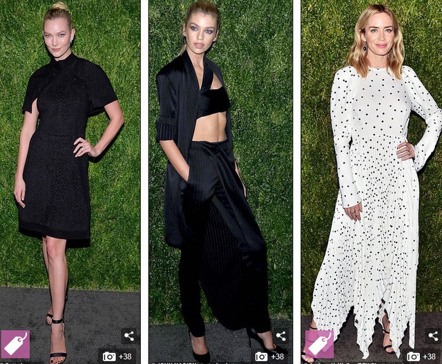  Stella Maxwell (giữa), Karlie Kloss (trái) và Emily Blunt (phải) 