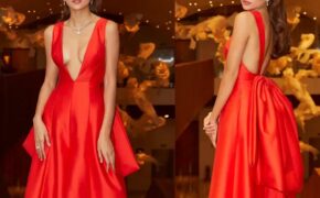 Mâu Thuỷ diện đầm xẻ sâu – khoe ngực đầy gợi cảm