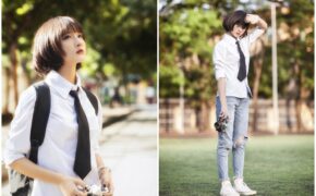 Mang phong cách tomboy, nữ sinh 17 tuổi vẫn đẹp tựa búp bê