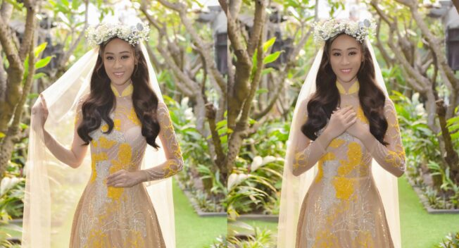 Anika Trinh Trinh hút hồn khán giả với áo dài kiêu sa