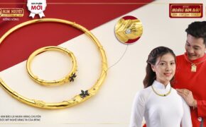 Nét đẹp độc đáo từ Kiềng vòng vàng ta nạm vàng trắng và kim cương