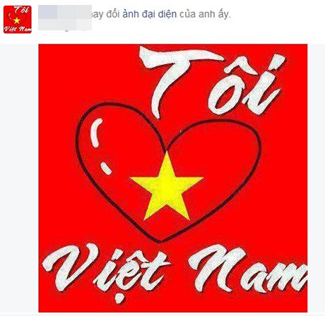 Lúc này, trên mạng xã hội Facbook, giới trẻ đồng loạt thay avatar hình cờ Việt Nam