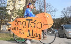 Sinh viên xông xáo vớt rác giúp cá Táo quân “rẽ sóng” về trời