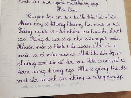 Bài văn học trò tả cô giáo Vân là siêu mẫu gây sốt trên mạng những ngày qua