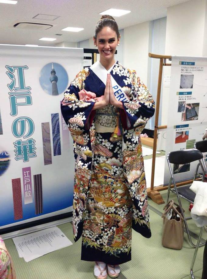 Thí sinh Hoa hậu quốc tế diện kimono duyên dáng