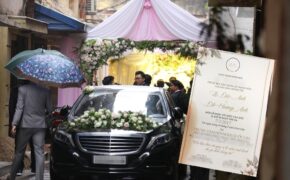 Lộ diện những hình ảnh đầu tiên về đám cưới Á hậu Hoàng Anh