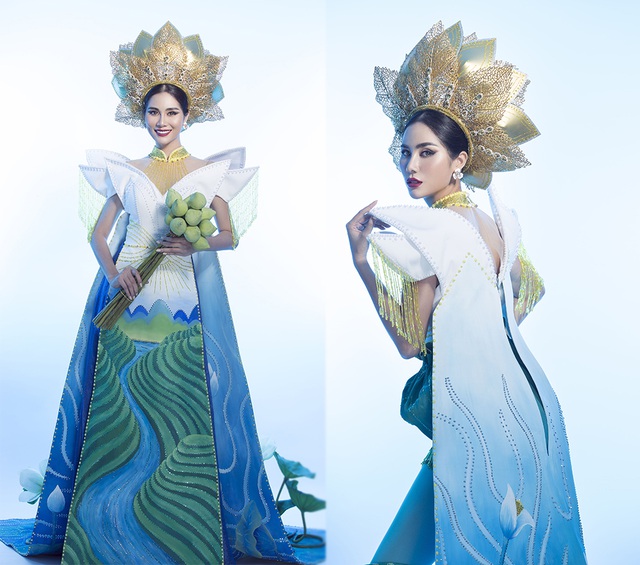 Hoàng Hạnh mang “hồ sen” lên trang phục dân tộc tại Miss Earth 2019 - 3