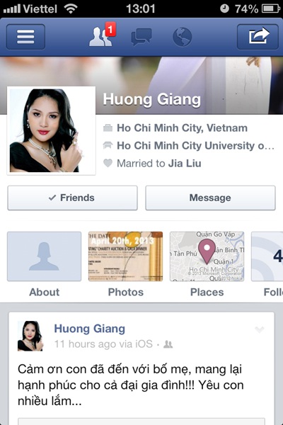 Hương Giang sinh con gái