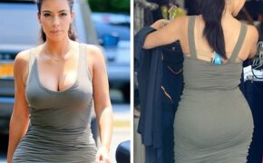 Kim lại “trưng” thân hình đồng hồ cát với váy ôm sát