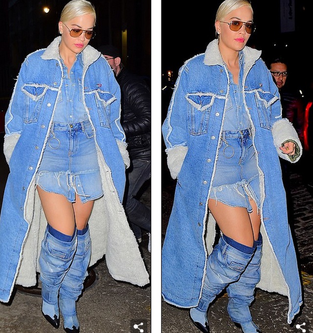 Rita Ora ấn tượng với cây đồ Jeans - 2