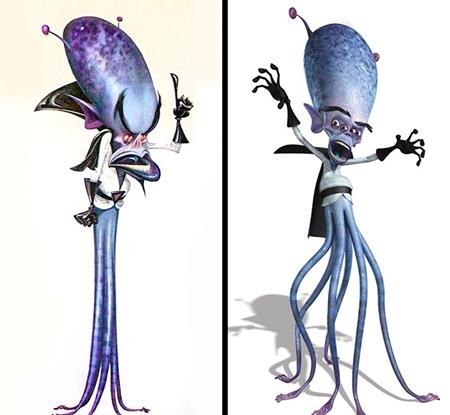 Gallaxhar trong “Monsters vs. Aliens” đã được các họa sĩ trang bị thêm cho rất nhiều chân để thêm phần… vững chắc khi lên phim