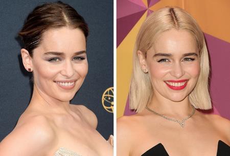 Emilia Clarke cũng gia nhập trào lưu “hóa vàng” của Hollywood. Tuy vẫn rất xinh đẹp nhưng hình ảnh mới của “mẹ rồng” có vẻ “ngố tàu” hơn xưa khá nhiều.