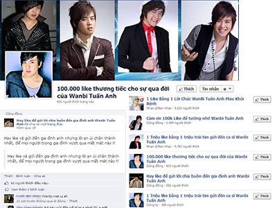Bức xúc trang facebook “câu like” để Wanbi…hồi sinh