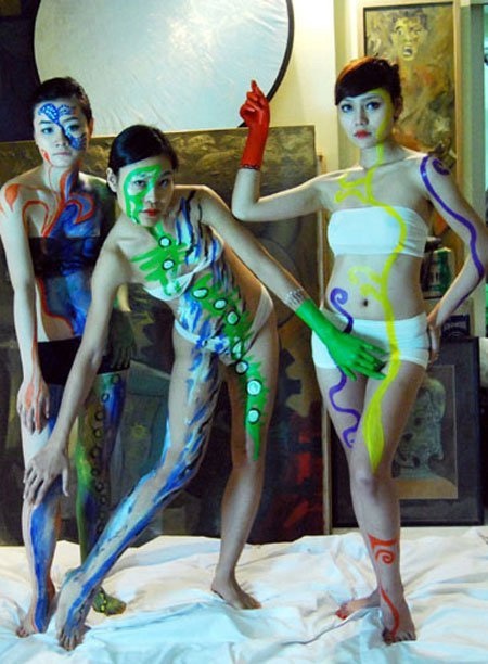 Một tác phẩm body painting của Phương Vũ Mạnh (ảnh: Vietnamnet)