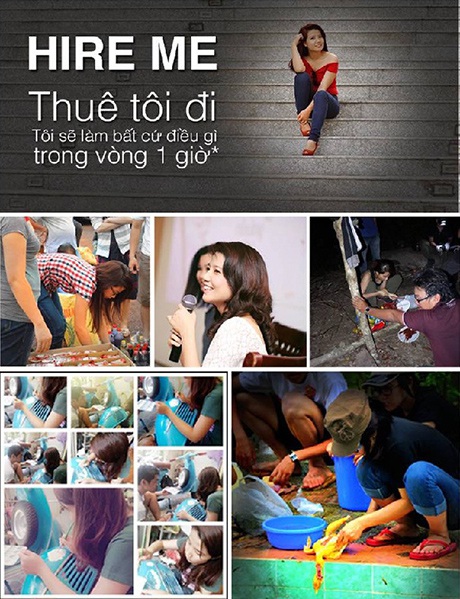 Một số bạn trẻ đã tham gia dự án Thuê tôi đi