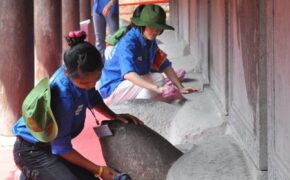 Chuyện những SV làm đẹp cho “cụ rùa đá”