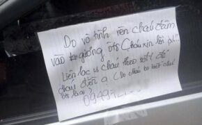 Cảm động chuyện nam sinh Hải Phòng làm vỡ gương ô tô và để lại lời xin lỗi