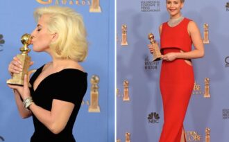 Khoảnh khắc đẹp của sao bên tượng Quả cầu vàng