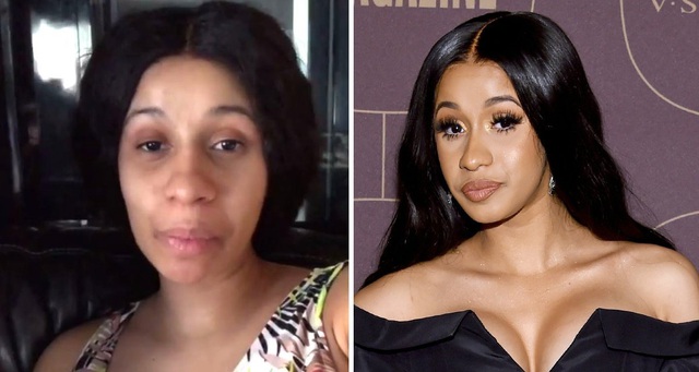 Cardi B khác lạ khi không trang điểm  - 2