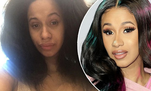 Cardi B khác lạ khi không trang điểm  - 3