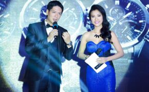 Á hậu Hoàng Oanh gợi cảm làm MC cùng Bình Minh