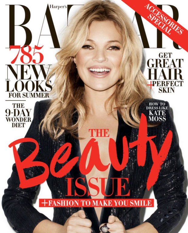 Kate Moss trẻ trung trên bìa tạp chí Harper’s Bazaar số tháng 5/2014