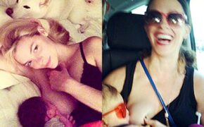 Các “sao” tự hào khoe ảnh cho con bú