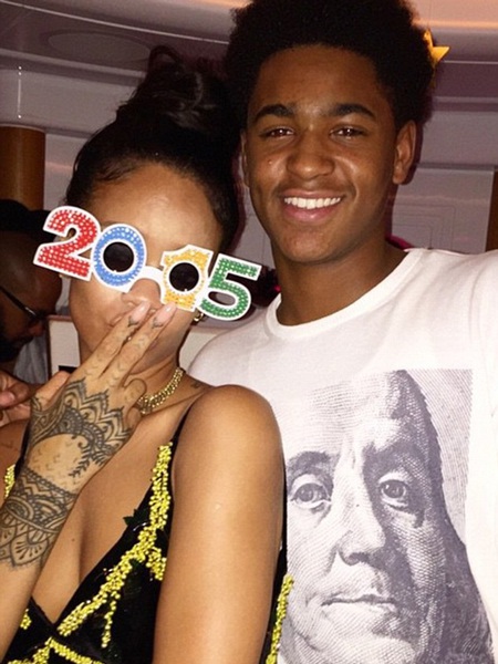 Cruising into 2015: Rihanna saw in the New Year in St Barts among her well-heeled pals