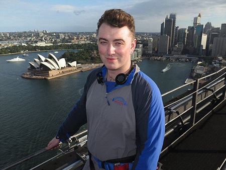 Stay with me: Sam Smith opted to be one of the first stars to see in 2015 by spending it in Sydney