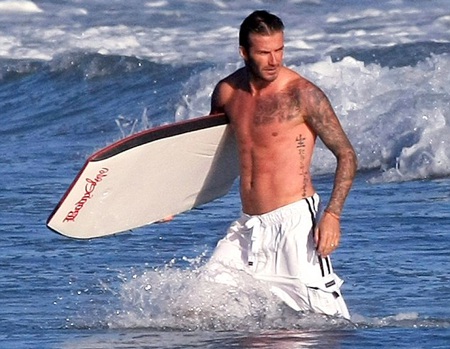 Surfing into the New Year: Rob Lowe was one of the active stars to opt for a Hawaiian 2015