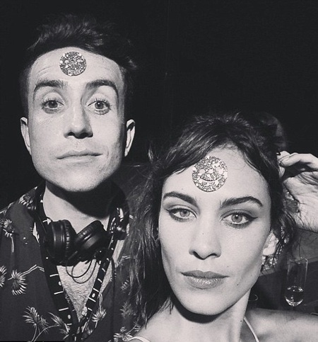 Stylish: Nick Grimshaw and Alexa Chung also saw in 2015 on the island nation