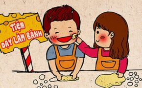 Tranh chibi ngộ nghĩnh kể chuyện tình sinh viên