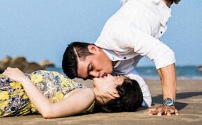 Ảnh cưới của cặp đôi “trúng tiếng sét ái tình” từ một nụ hôn