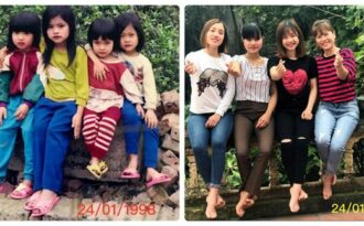 Trào lưu khoe ảnh “ai rồi cũng lớn chỉ tình cảm không đổi thay” gây sốt