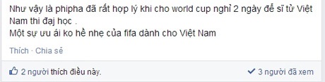 Ngay cả FIFA cũng...ưu ái sĩ tử Việt Nam năm nay.