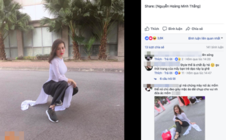 Nữ sinh xinh đẹp phản pháo về ảnh mặc áo dài tạo dáng lạ gây tranh cãi