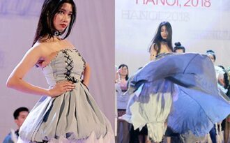 Nữ sinh Bách khoa xé váy, trình diễn thời trang “2 trong 1” ấn tượng