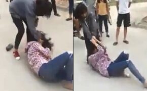 Thêm clip thiếu nữ túm tóc đánh nhau, bạn bè đứng ngoài cổ vũ